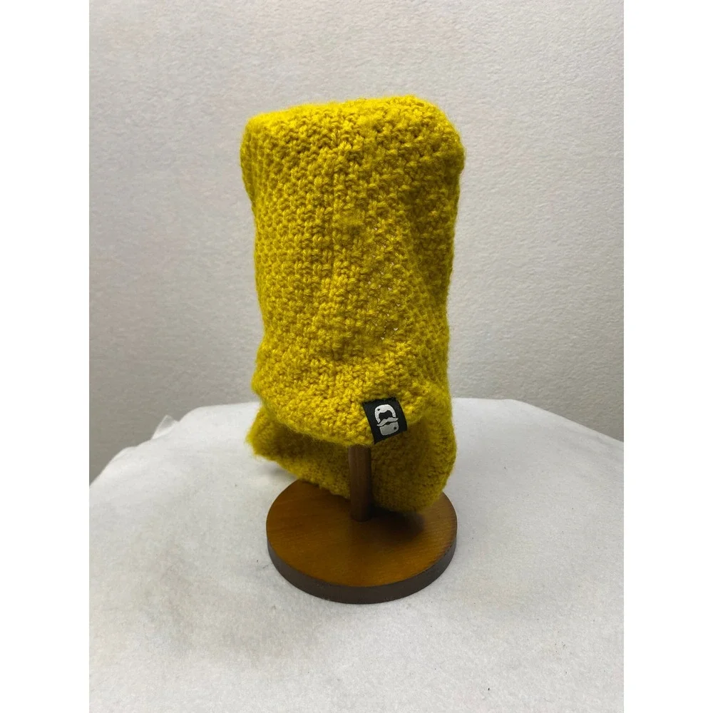 Beard Head‎ Wool Blend Knit Hooded Scarf Mustard Yellow Unisex